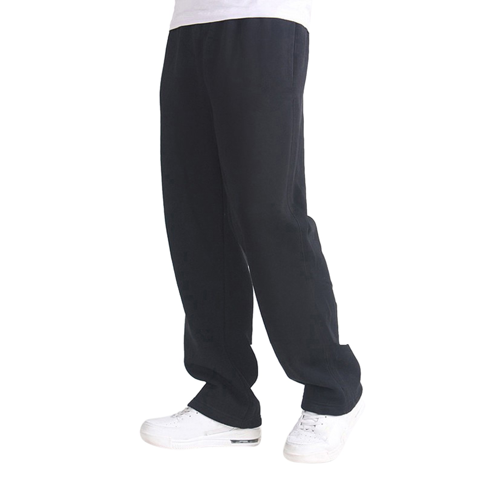 thumbnail image 3 of Pantalones rectos holgados informales para hombre - Pantalones cálidos con cintura elástica - Diseño liso otoño/invierno M-XXXL, 3 of 8